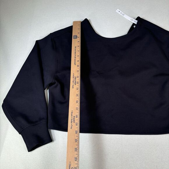 LULULEMON Twist Back-to-Front Pullover Black Sweatshirt Athleisure Crop Sz 6 - Picture 12 of 12